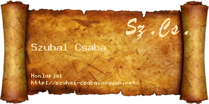 Szuhai Csaba névjegykártya